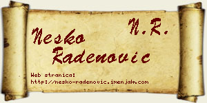 Neško Radenović vizit kartica